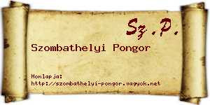 Szombathelyi Pongor névjegykártya